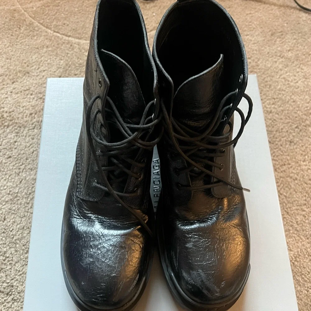 Balenciaga Crackled Leather Strike Boots Size 46 (US 12) - Picture 8 of 12